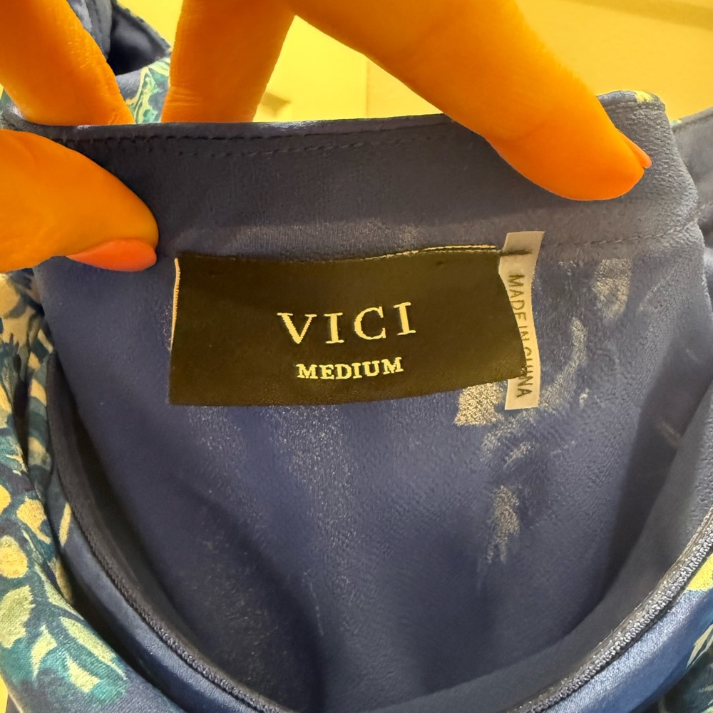 Vici - Jodie Printed Strapless Satin Midi Dress - Picture 4 of 4